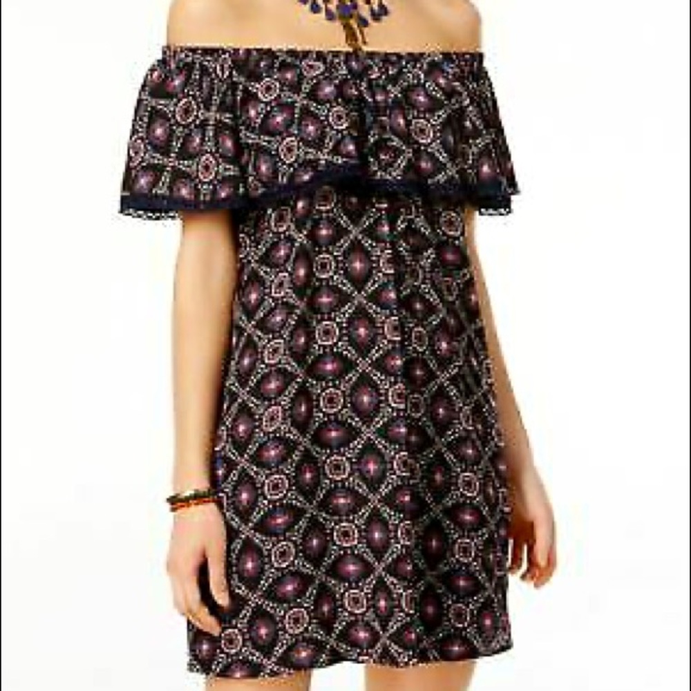 TRIXXI dress juniors off the shoulder shift dress